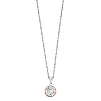 LeRose by Lexi and Rose Sterling Silver Lab-Created White Sapphire Circle Pendant Necklace