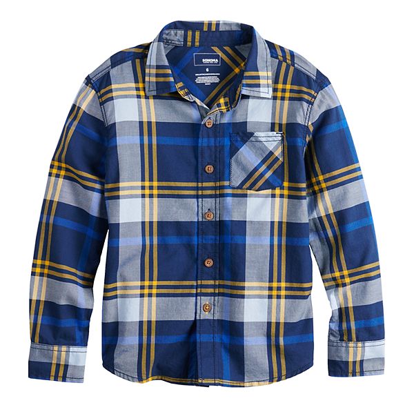 Boys 4-12 Sonoma Goods For Life™ Plaid Button Down Shirt