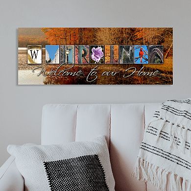 West Virginia "Welcome" Block Wall Art