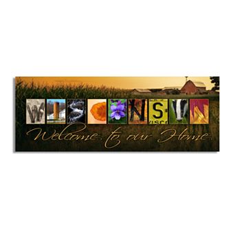 Wisconsin "Welcome" Block Wall Art