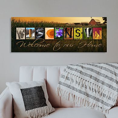 Wisconsin "Welcome" Block Wall Art