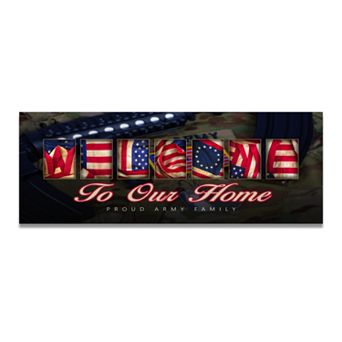 Army "Welcome" Block Wall Art