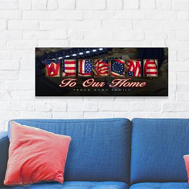 Army "Welcome" Block Wall Art