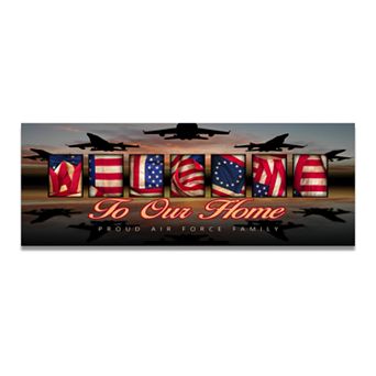 Air Force "Welcome" Block Wall Art