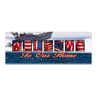 Coast Guard "Welcome" Block Wall Art