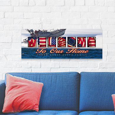 Coast Guard "Welcome" Block Wall Art