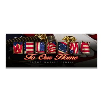 Marines "Welcome" Block Wall Art