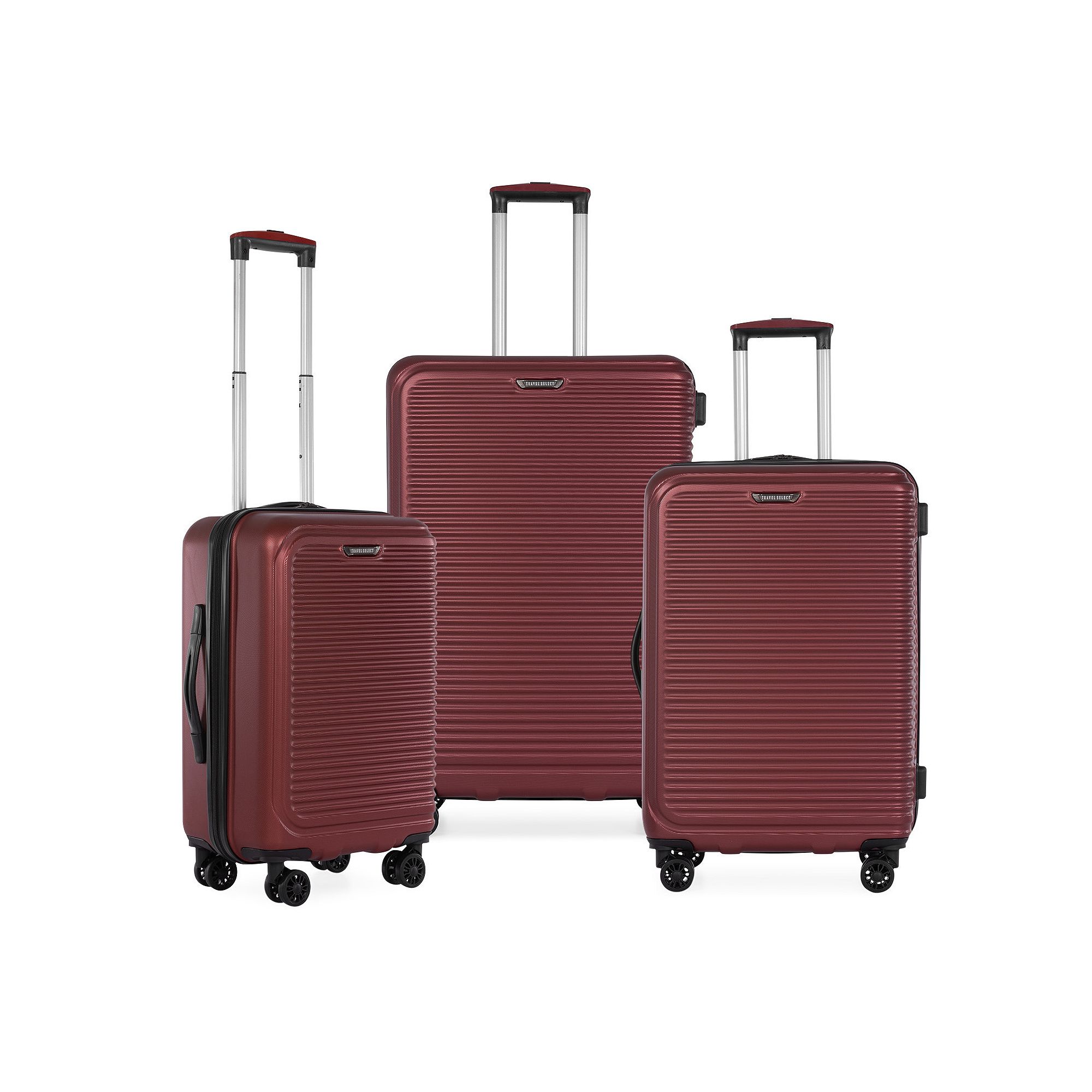 Travel Select Savannah 3-Piece. Hardside Spinner Luggage Set, Red