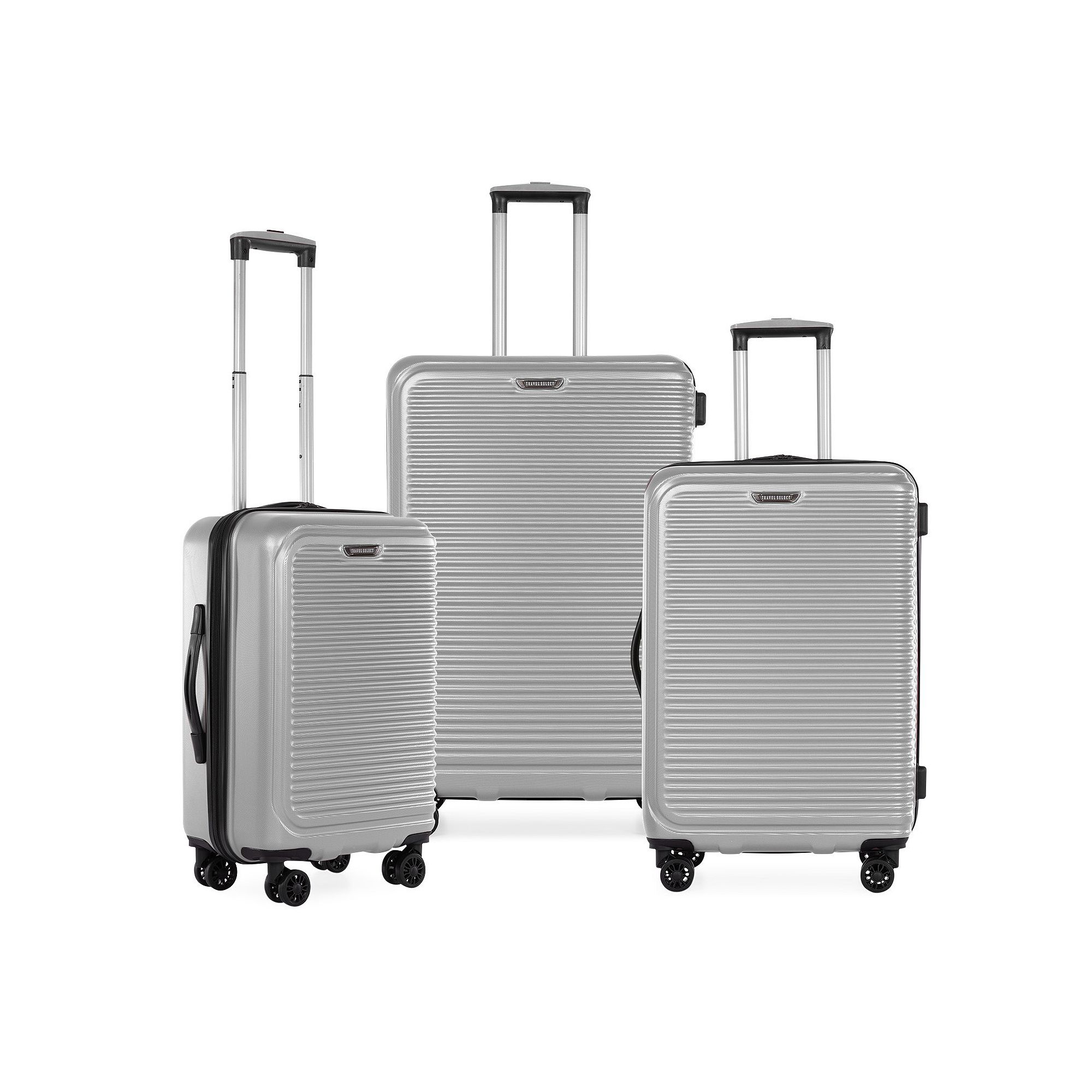 Travel Select Savannah 3-Piece. Hardside Spinner Luggage Set, Silver