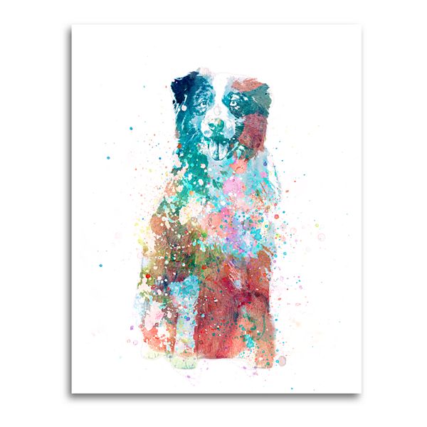 Australian Shepherd Watercolor Wall Art