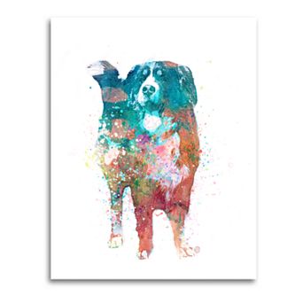 Bernese Mountain Dog Watercolor Wall Art