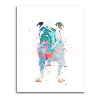 Bulldog Watercolor Wall Art