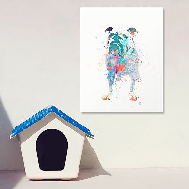 Bulldog Watercolor Wall Art