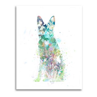 Personal-Prints German Shepherd Wall Art - Watercolor Dog LG