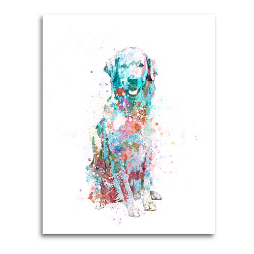 Golden Retriever Wall Art - Watercolor Dog LG