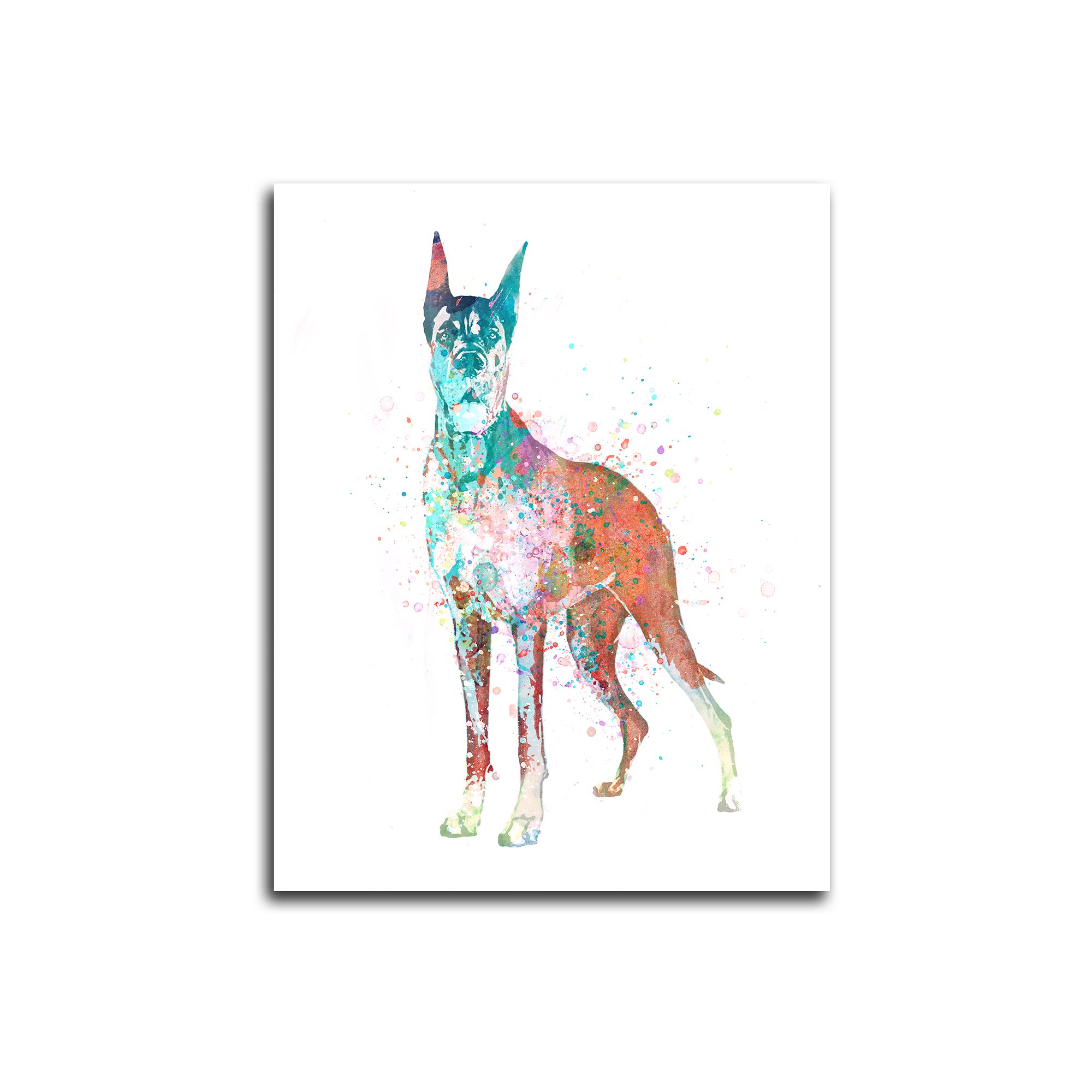 Personal-Prints Great Dane Wall Art - Watercolor Dog LG, None