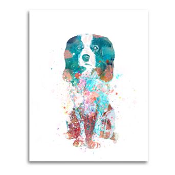 Personal-Prints King Charles Spaniel Wall Art - Watercolor Dog LG