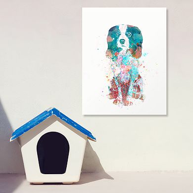 King Charles Spaniel Wall Art - Watercolor Dog LG