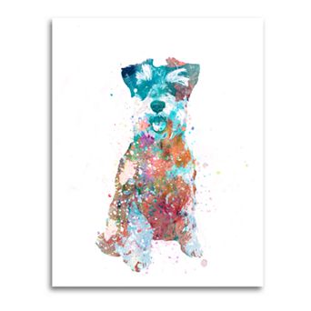 Personal-Prints Mini Schnauzer Wall Art - Watercolor Dog LG