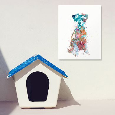 Personal-Prints Mini Schnauzer Wall Art - Watercolor Dog LG