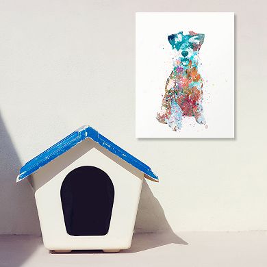 Mini Schnauzer Wall Art - Watercolor Dog LG