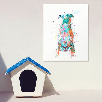 Pitbull Wall Art - Watercolor Dog LG