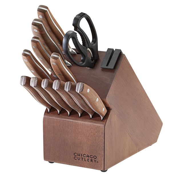 Chicago Cutlery Signature Edge Walnut 13-pc. Knife Block Set with Built-In Sharpener