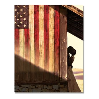 USA Romance Wood Block Wall Art