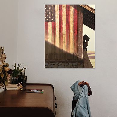 USA Romance Wood Block Wall Art