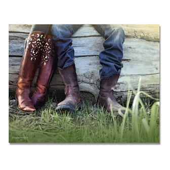Personal-Prints Boots Love Wall Art - Wood Block Mount