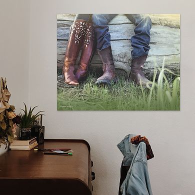 Personal-Prints Boots Love Wall Art - Wood Block Mount