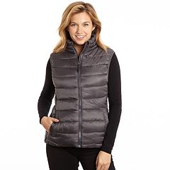 Women's Hooded Puffer Jacket Grey Winter Coat –