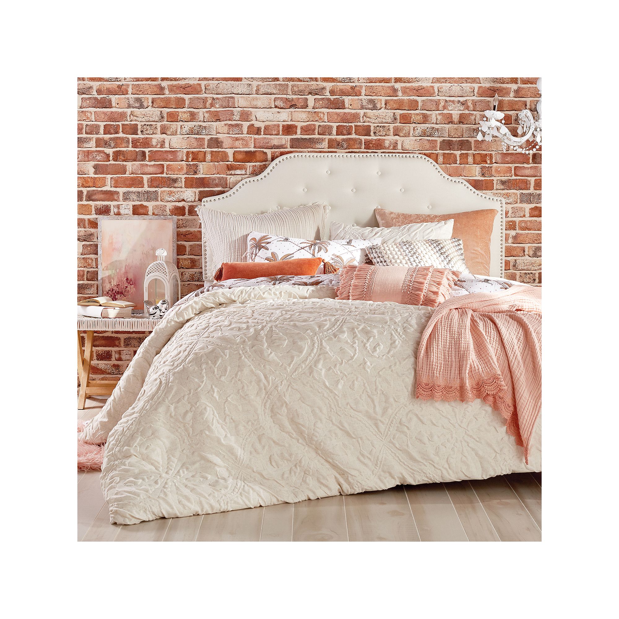 Peri Vintage Tile Comforter Set, Linen