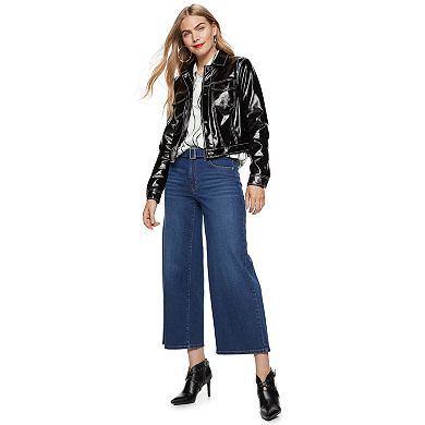 Women's Nine West Faux-Leather Trucker Jacket