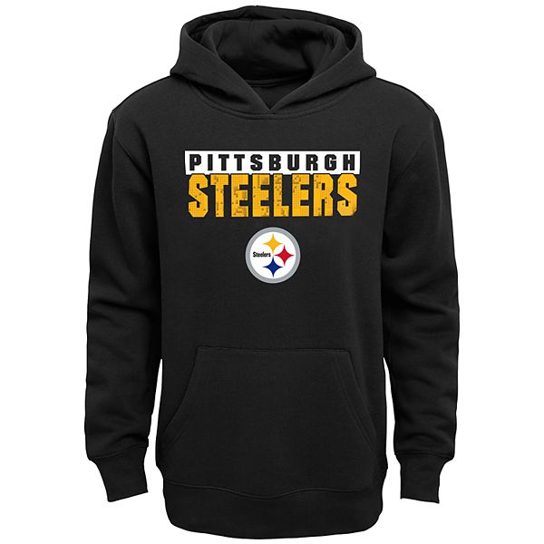 NFL Boys 4-20 Pittsburgh Steelers Storm Fleece Hoodie, Boy's, Size: Medium, Grey