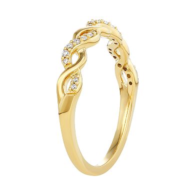 Simply Vera Vera Wang 14k Gold 1/10 Carat T.W. Diamond Twist Ring