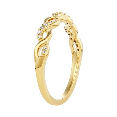 Simply Vera Vera Wang 14k Gold 1/10 Carat T.W. Diamond Twist Ring