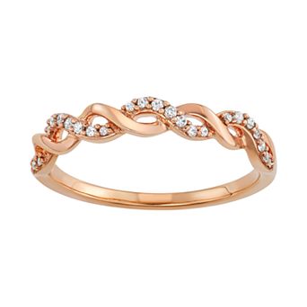 Simply Vera Vera Wang 14k Gold 1/10 Carat T.W. Diamond Twist Ring