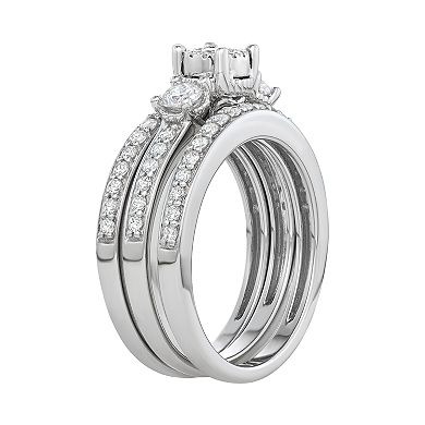 Simply Vera Vera Wang 14k White Gold 1 Carat T.W. Diamond Engagement Ring Set