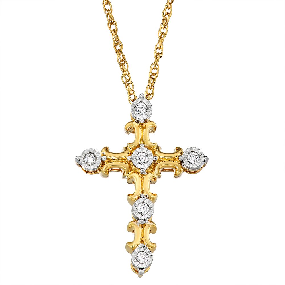 Absolute Jewellery Diamante Cross Necklace HCC105 main image 1
