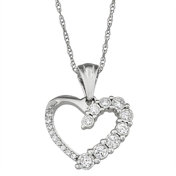 1.5 carat Diamond Pendant Necklace Jewelry Heart Shaped White Gold 8mm  Heart HMD 