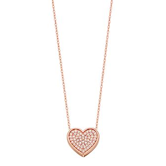 10k Rose Gold 1/5 Carat T.W. Diamond Heart Pendant