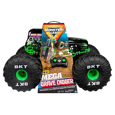 Monster Jam Official MEGA Grave Digger All-Terrain Remote Control Monster Truck with Lights by Spinmaster
