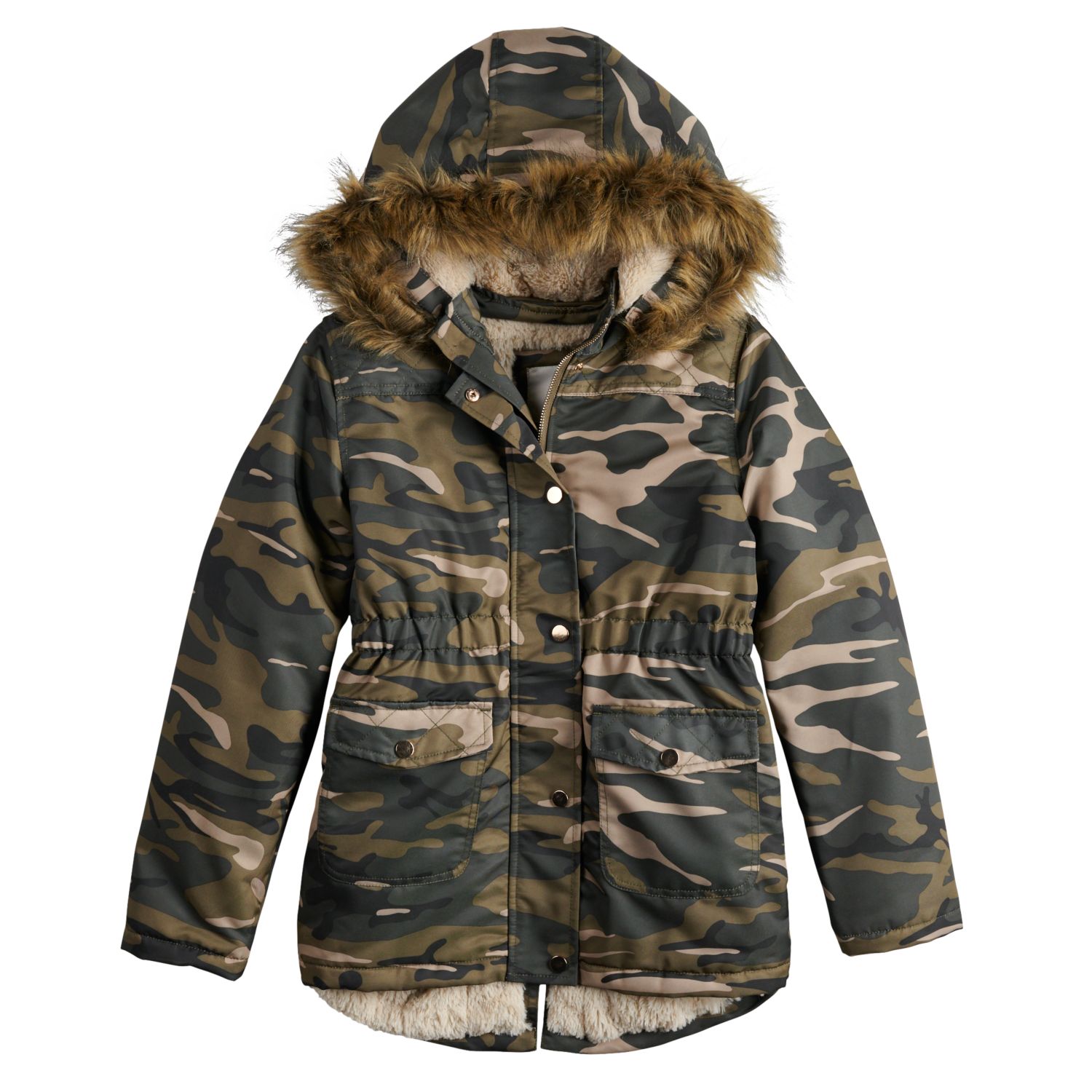 faux fur lined anorak