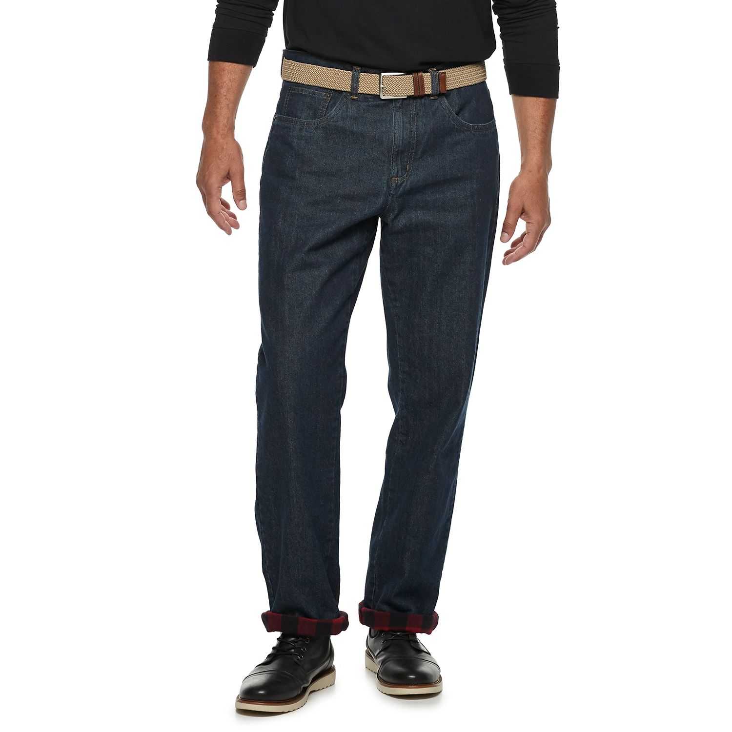 flannel lined jeans slim fit