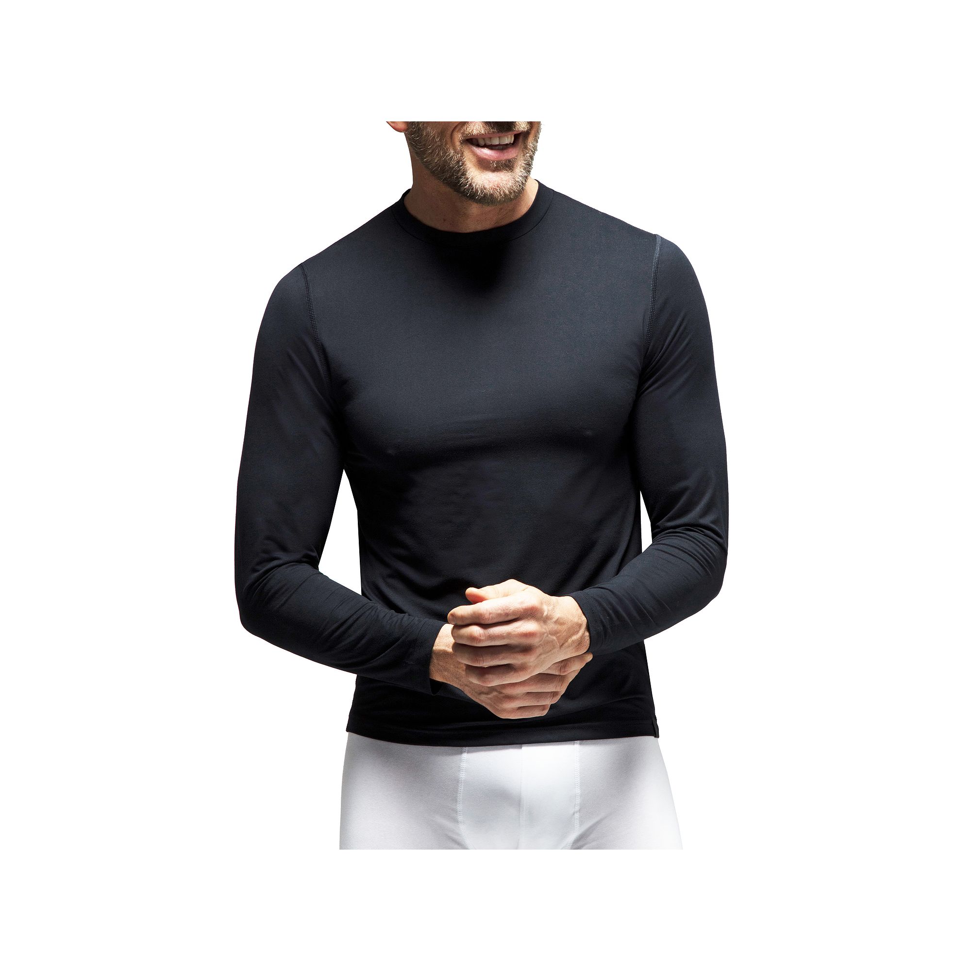 Mens Heat Holders Warm Base Layer Top, Size: Small, Black
