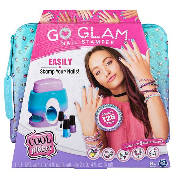 Cool Maker, GO GLAM Nail Stamper Salon for Manicures and Pedicures with 5  Patterns and Nail Dryer