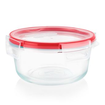 Pyrex FreshLock 4 cup Round Glass Food Storage Container