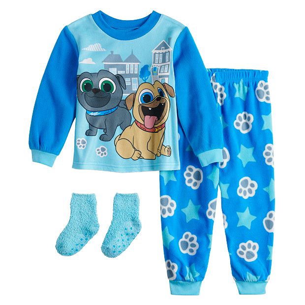 Disney s Puppy Dog Pals Toddler Boy Fleece Top Bottom Pajama Set