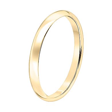 10k Gold 2 mm Polished Dome Wedding Band